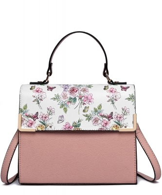 Colorblock Top Handle Satchel PF2770 BLUSH FLOWER